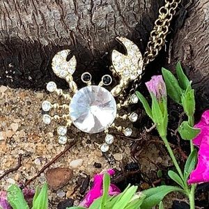 Crystal Crab Statement Necklace